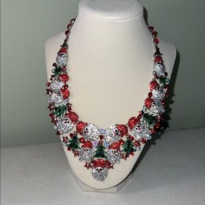 Festive Red and Green Santa Necklace
